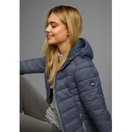 POLARINO Steppjacke POLARINO, Damen, Gr. 42, blau (rauchblau), Web, Obermaterial: 100% Polyamid. Futter: 100% Polyamid. Wattierung: 100% Polyester, eingefasste Kante, Jacken Steppjacke, Übergangsjacke für kühle Tage, aus leichtem Webmaterial