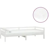 vidaXL Tagesbett mit Matratze 90x200 cm Weiß Kiefer Massivholz