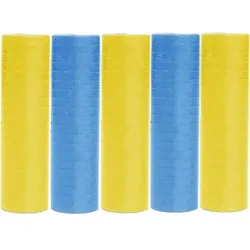 5 Rollen Luftschlangen blau gelb | schwer entflammbar