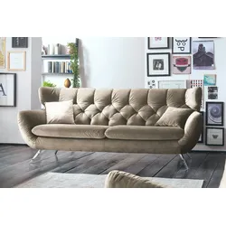 KAWOLA Sofa CHARME 3-Sitzer Velvet sand