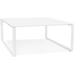 Kadima Design Bürotisch 140x140 cm | Quadratisch Modern Arbeitsfläche | Platzsparend Design | Weiß | Computertisch