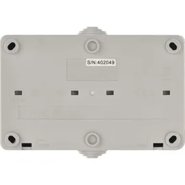EMOS 2-fach Schutzkontakt-Steckdose mit Klappdeckeln, Aufputz zur Wandmontage, für Feuchtraum und Außenbereich geeignet, 250 V~/16 A max., Schutzklasse IP44/IP54, Schuko, Kunststoff