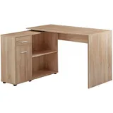 KADIMA DESIGN Schreibtisch mit Regal-Platte Sonoma / Beige