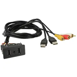  Universal Einbaubuchse USB/Cinch>2x USB/1xAUX 