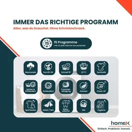 Homex WF1014H1A-W Waschmaschine (10 kg, 1400 U/min)