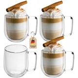 Intirilife 4x Doppelwandiges Thermo Glas Set in 250 ml – Trinken, Gläser Gläser-Sets