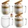 Intirilife 4x Doppelwandiges Thermo Glas Set in 250 ml – Trinken, Gläser Gläser-Sets