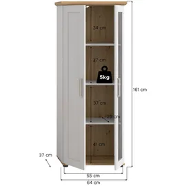 xonox.home Vitrine Verona 64 x 37 x 161 cm Weiß