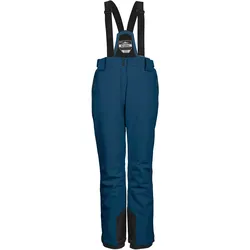 Skihose KILLTEC "KSW 249 WMN SKI PNTS", Damen, Gr. 38, Normalgrößen, blau (dunkelpetrol), Oberstoff: 100% Polyester, Futter: 100% Polyester, Wattierung: 100% Polyester, sportlich, Hosen, Wasser- und winddicht, abnehmbare Träger, verstellbare Taille