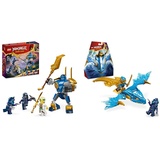 LEGO NINJAGO Jay Battle Mech, Ninja-Spielzeug für Kinder mit Figuren & NINJAGO Nyas Drachengleiter, Ninja-Set mit Drachen-Spielzeug