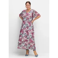 sheego Chiffonkleid in beere gemustert), | Gr.: 52