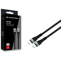Conceptronic ETTA01B12 USB C-C PD 3.0 100W Ladekabel 1.2m
