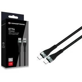 Conceptronic ETTA01B12 USB C-C PD 3.0 100W Ladekabel 1.2m
