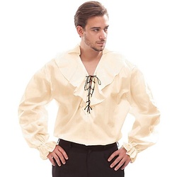 Rüschen-Hemd für Herren, beige