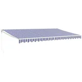 vidaXL Markise Einziehbar Blau und Weiß 5x3 m Stoff und Aluminium