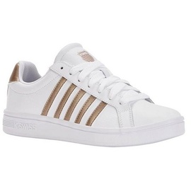K-Swiss Damen Court TIEBREAK Sneaker, White/Rose Gold, 40 EU