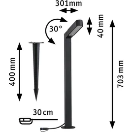 Paulmann LED Pollerleuchte Ito Kunststoff 71,0 cm 1 Stk. Anthrazit