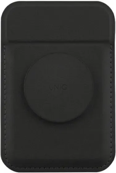Uniq Flixa Magnetische Kartenhülle mit Ständer Schwarz/Tiefschwarz MagSafe