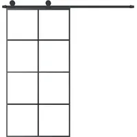 vidaXL Schiebetür mit Beschlag rechts 102,5 x 205 cm schwarz