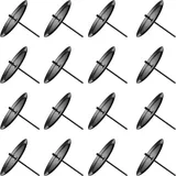 Dulov 16 Stück Adventskranz Kerzenhalter, Metall Kerzenständer, 6 cm / 2.4 Zoll Kerzenteller Kerzenstecker mit Dorn, Schwarz Adventskerzenhalter für Advent Weihnachten Tisch Deko