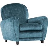 GUTMANN FACTORY Sessel "Falko" Gr. Velours-Polyester, Beine antikfarben, B/H/T: 89 cm x 84 cm x 94 cm, blau (petrol) Einzelsessel Gestell antikfarben oder eiche natur