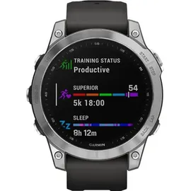 Garmin fenix 7S Standard silber mit graphitfarbenem Armband