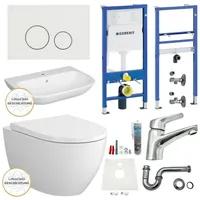 Geberit Spülkasten wc spülrandlos Waschbecken Vorwandelement Bad Komplettset - Geberit