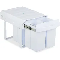 Relaxdays Einbaumülleimer 32 l Weiß
