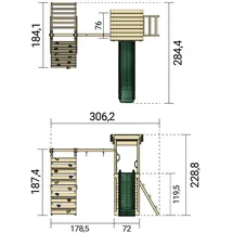 Weka Spielturm Sevilla 306,2 x 284,4 x 228,8 cm Natur