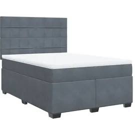 vidaXL Boxspringbett 140 x 200 cm Dunkelgrau
