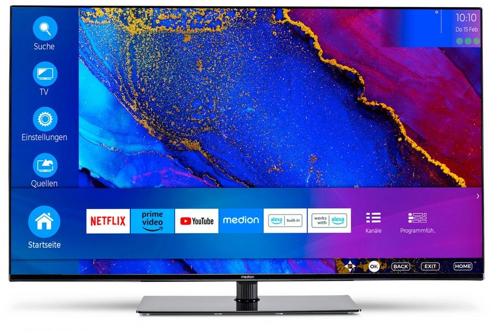 Medion® MD30720 LCD-LED Fernseher (108 cm/42.5 Zoll, 4K Ultra HD, Smart-TV, 60Hz, X14314) schwarz