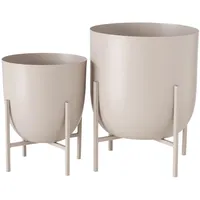 Boltze Kilana 2-teilig Metall Komplettset 40 x 40 x 40 cm Beige