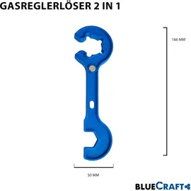 Bluecraft 3x Premium BBQ- GAS Flasche 8 kg gefüllt inkl. Gasreglerlöser + 17er Schlüssel