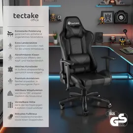 Tectake Twink Gaming-Stuhl Schwarz