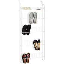 Relaxdays Schuhregal 60 x 144 x 19 cm 12 Paar Korb / weiß