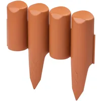 2,5 m Rasen Kunststoff Grenze Rand, in terracotta Farbe