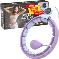 Swiss Activa+ Smart Hula Hoop S6+ Lila/Blau - Que nie fällt - Fitness Hula Hoop mit Gewicht - Smart Hoola Hoop mit Zähler