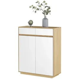 VOSS Kommode V100 Lack Weiß, Braun Weiß / Eiche