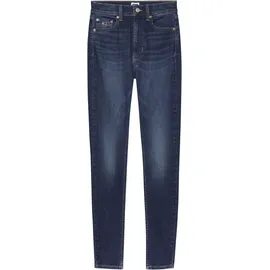 Tommy Hilfiger Skinny-fit-Jeans "Sylvia High Rise Skinny", Damen, Gr. 32, Länge 32, blau (denim schwarz), Denim/Jeans, Obermaterial: 92% Baumwolle, 4% Elasthan, 4% Polyester, unifarben, skinny fit knöchellang, Jeans, mit Logo-Badge