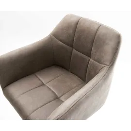 DeLife Barstuhl Yulo-Flex Drehfuß höhenverstellbar Edelstahl Vintage Taupe