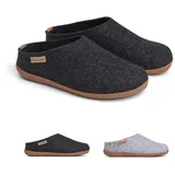 THE COZY SHEEP Filzpantoffeln mit Gummisohle | Praktische Herren & Damen Hausschuhe Sommer und Winter | Bequeme Hüttenschuhe Damen und Herren | Filz Hausschlappen Geschlossen - 47 EU