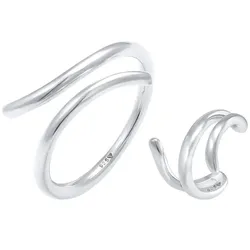Elli Ring Earcuff Wickellook 2er Set 925 Silber Schmuck-Set   Damen 