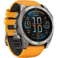 Garmin fenix 8 AMOLED 51 mm sapphire, graphit / titanium titan mit QuickFit Silikon-Armband 26 mm