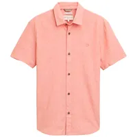 Tom Tailor DENIM Herren Regular Fit Kurzarmhemd mit Leinenanteil,