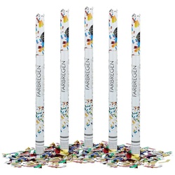 relaxdays Konfetti 5 x Party Popper 80 cm Bunt blau|gelb|rot