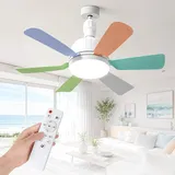 UOEONR Deckenventilator mit beleuchtung,mit Fernbedienung,40W Lampe Deckenventilator mit Douille E27,Dimmbarer Deckenventilator LED für Zimmer, Salon,3 Geschwindigkeiten (E27-Farbe-A)