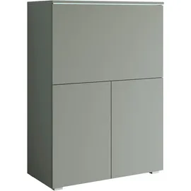 Home Affaire PC-Schrank HOME AFFAIRE "Vera, Sekretär, Home-Office-Schreibtisch mit LED-Beleuchtung", grau (salbei), B:90cm H:125,1cm T:42cm, Sekretäre, Multifunktional mit Stauraum, klappbare Tischfläche, LED, B 90 cm