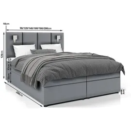 Best For Home Parma Bonellfederkern inkl. 7-Zonen Topper T-30-Boxspringbett mit betkasten, mit Lieferung, Aufbau & Entsorgung