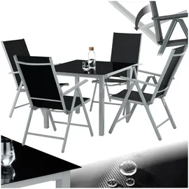Tectake Sitzgruppe 5-tlg. silber/grau