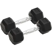 vidaXL Kurzhanteln 2 Stk. 10 kg Gusseisen schwarz